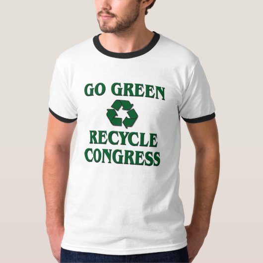 Gehen Sie grün - recyceln Sie Kongreß T-Shirt (Vorderseite)