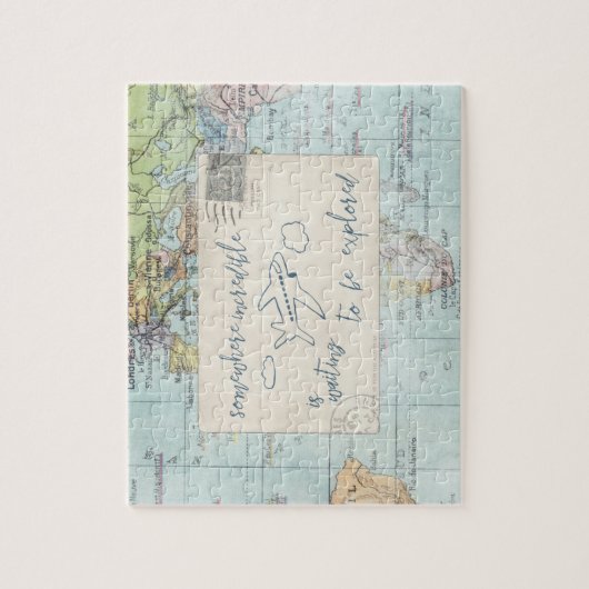 Gehen Sie hinaus und erforschen Sie Zitat und Puzzle (Vertikal)