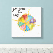 Gehen Sie Ihr eigenes Angebot mit farbigem Kompass Leinwanddruck (Insitu (Holzboden))