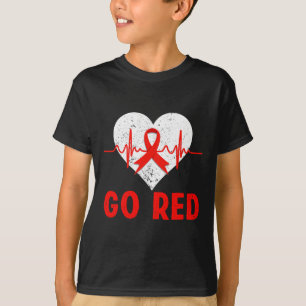 Gehen Sie im Februar Rot Blutkrebs-Bewusstsein Ges T-Shirt