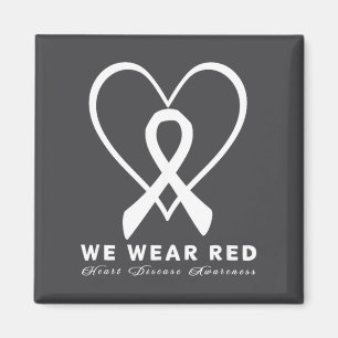 Gehen Sie im Februar Rot für das Bewusstsein für H Magnet