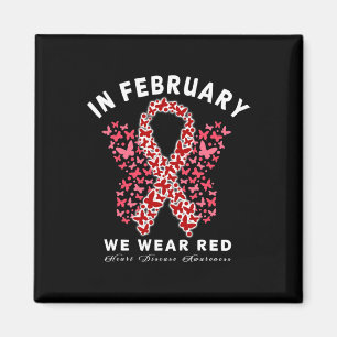Gehen Sie im Februar Rot Herzkrankheit Gesundheits Magnet