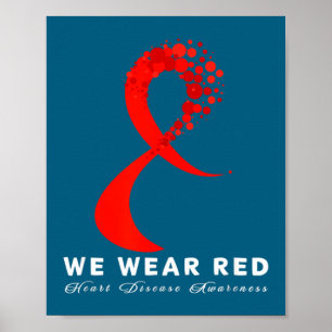 Gehen Sie im Februar Rot Herzkrankheit Gesundheits Poster