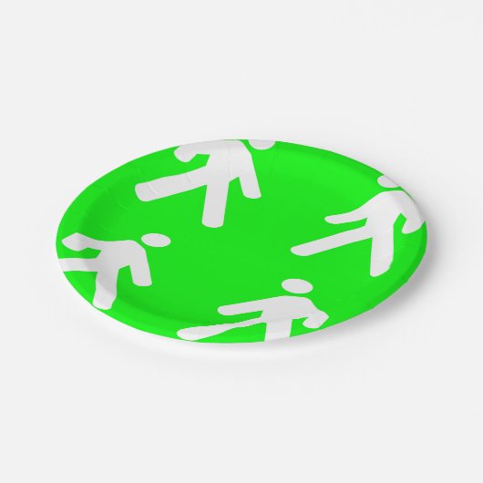 Gehen Sie im Grünen Pappteller (Schrägansicht)