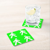 Gehen Sie im Grünen Rechteckiger Pappuntersetzer (Vor Ort)