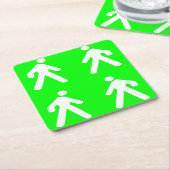 Gehen Sie im Grünen Rechteckiger Pappuntersetzer (angewinkelt)