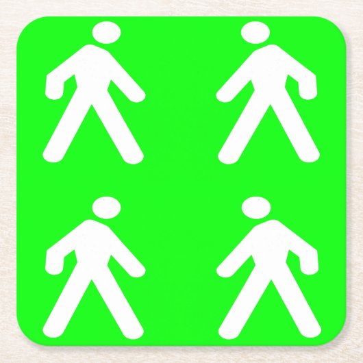 Gehen Sie im Grünen Rechteckiger Pappuntersetzer (Vorderseite)