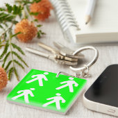 Gehen Sie im Grünen Schlüsselanhänger (Vorderseite rechts)