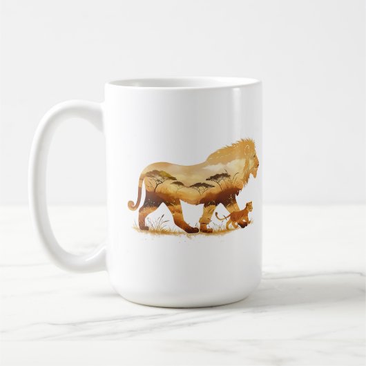Gehen Sie immer mit mir - für immer | Lion Design Kaffeetasse (Links)