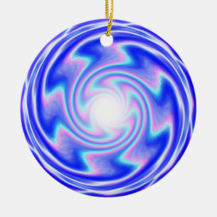 Gehen Sie ins Licht - blaue Spirale (Worte hinzufü Keramik Ornament