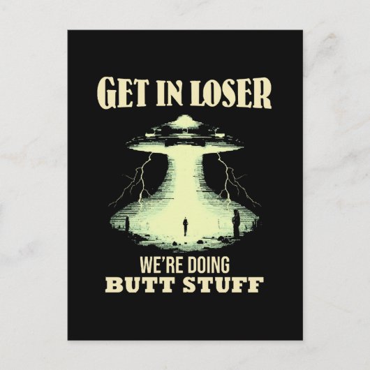 Gehen Sie locker - wir machen Hintern. Einladungspostkarte (Vorderseite)