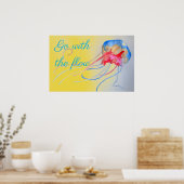 Gehen Sie mit dem Fließkommazahl Jellyfish auf dem Poster (Küche)