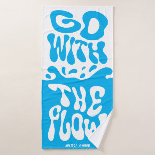 Gehen Sie mit dem Flow Groovy Blue White Water Spl Badehandtuch