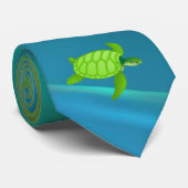 gehen Sie mit dem Fluss-Grünen Meer turtle-2 Krawatte (Gerollt)