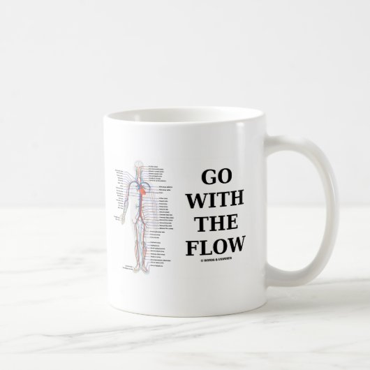 Gehen Sie mit dem Fluss (Kreislaufsystem-Haltung) Kaffeetasse (Rechts)