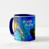 Gehen Sie mit dem Fluss Orange Quallen blauen Ozea Tasse (Vorderseite Links)