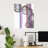 Gehen Sie mit dem Fluss, originale Kunst Doodle Poster (Heimbüro)