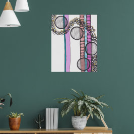 Gehen Sie mit dem Fluss, originale Kunst Doodle Poster