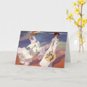 Gehen Sie mit der Beach Grußkarte. Karte (Gelbe Blume)