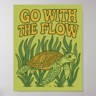 Gehen Sie mit der Flussseeschildkröte Poster