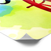 Gehen Sie mit der Wasserfarbe des Fließwassers Poster (Ecke)