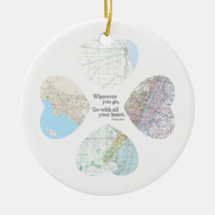 Gehen Sie mit Ihrem ganzem Herzen Keramikornament