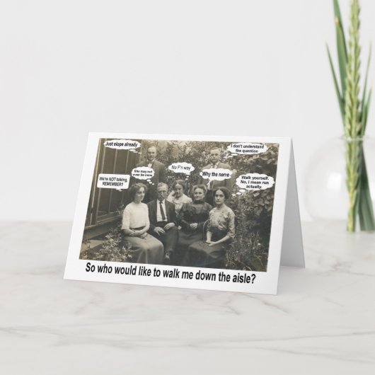 Gehen Sie mit mir den Gang runter? - FUNNY Einladung (Vorderseite)