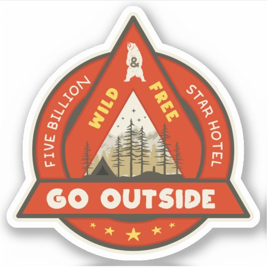 Gehen Sie nach außen mit einem Vinyl-Aufkleber mit Aufkleber (Vorderseite)