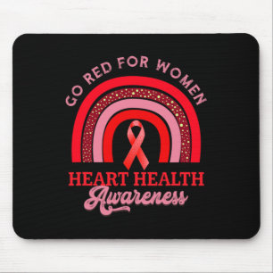 Gehen Sie Rot für Frauen Herzgesundheit Bewusstsei Mousepad