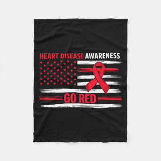 Gehen Sie Rot Herzerkrankung Amerikanische Flagge Fleecedecke