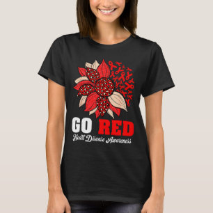 Gehen Sie Rot Herzkrankheit Bewusstsein Rotband So T-Shirt