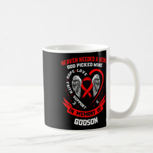 Gehen Sie Rot In Erinnerung an mein Patenkind Herz Kaffeetasse