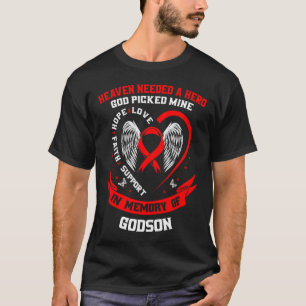 Gehen Sie Rot In Gedenken an meinen Patenkind-Herz T-Shirt