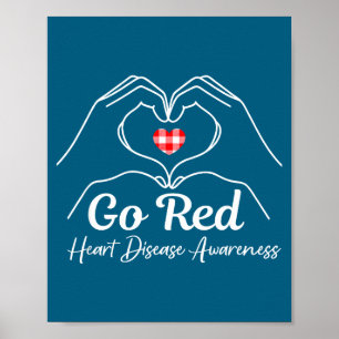 Gehen Sie rote Herzkrankheit-Bewusstseins-CHD-Frau Poster