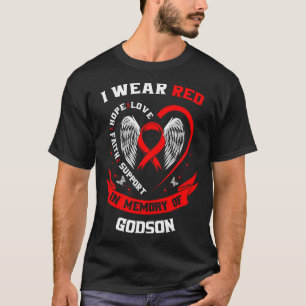 Gehen Sie Roter Band Verlust des Patenkindes Herze T-Shirt