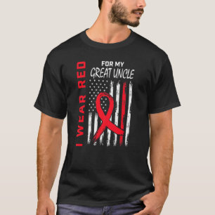 Gehen Sie Roter Großonkel Herzkrankheit Bewusstsei T-Shirt