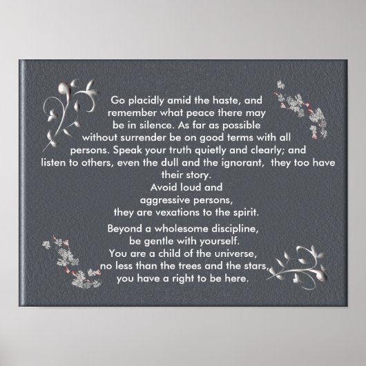 Gehen Sie ruhig und in der Eile - Kunstdruck Poster (Vorne)