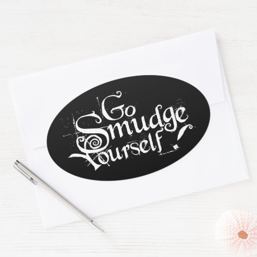 Gehen Sie selbst verschmudge Ovaler Aufkleber (Umschlag)