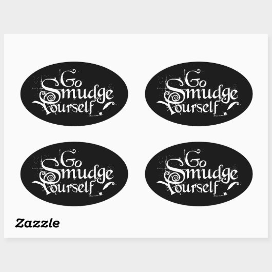 Gehen Sie selbst verschmudge Ovaler Aufkleber (Blatt)