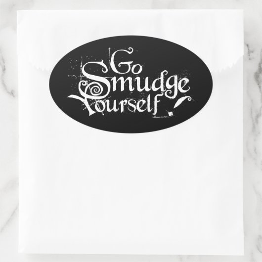 Gehen Sie selbst verschmudge Ovaler Aufkleber (Tasche)