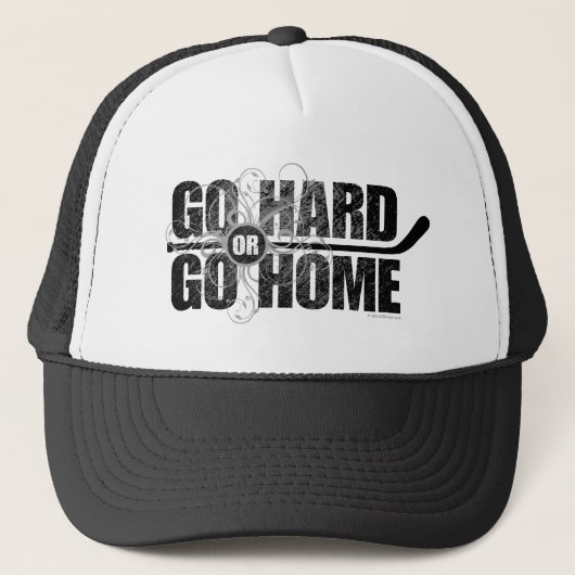 Gehen Sie stark oder gehen Sie Zuhause (Hockey) Truckerkappe (Vorderseite)