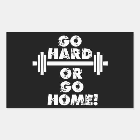 Gehen Sie stark oder gehen Sie Zuhause Rechteckiger Aufkleber (Vorderseite)