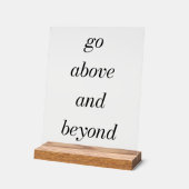 Gehen Sie über das Akryllische Zeichen hinaus Acrylschild (Winkel)