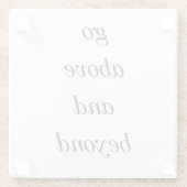 Gehen Sie über und über den Untersetzer aus Glas (Rückseite)