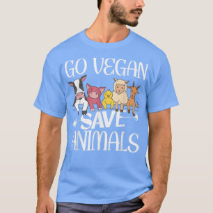 Gehen Sie Vegan Gerettet Tiere Funny Animals Bio L T-Shirt