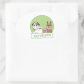 Gehen Sie vegan Ovaler Aufkleber (Tasche)