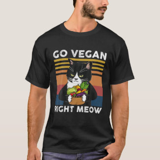 Gehen Sie Vegan, rechts Meow Veggie Green Food Lov T-Shirt