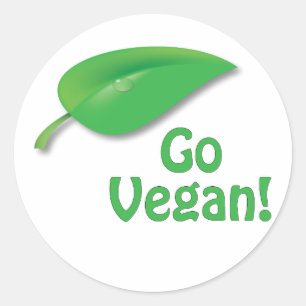 Gehen Sie vegan! Runder Aufkleber
