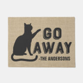 Gehen Sie weg Chat Funny Familienname Mit Monogram Fußmatte (Vorderseite)