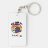Gehen Sie weg, ich lese Funny Book Reader Bookworm Schlüsselanhänger (Rückseite)